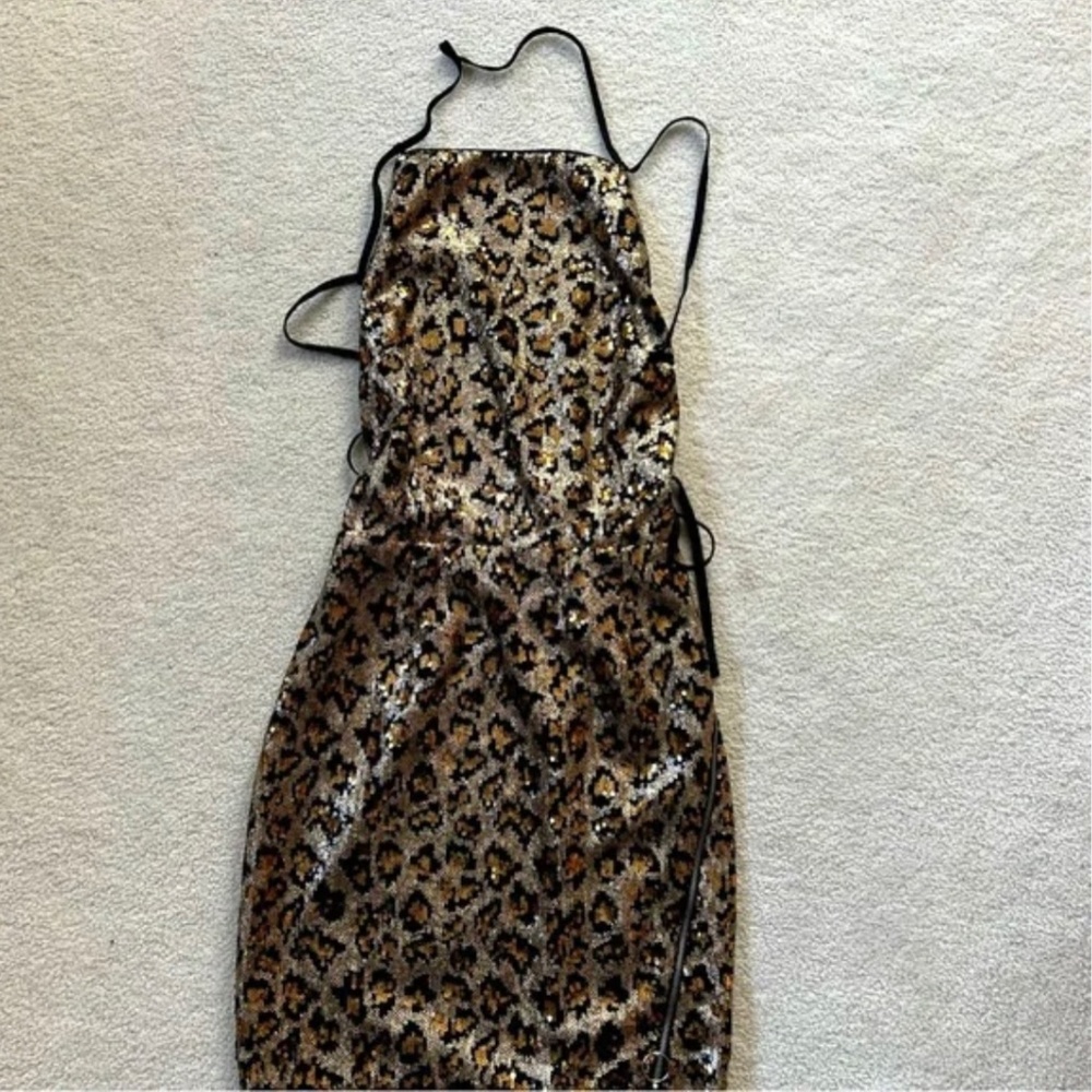 Tobi leopard print sequin dress (BNWOT)